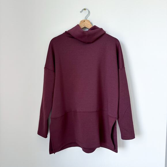 Dear Scarlett Jet Set Vienna Cowl Neck Pullover Sweatshirt Wine L NWT - Picture 3 of 10